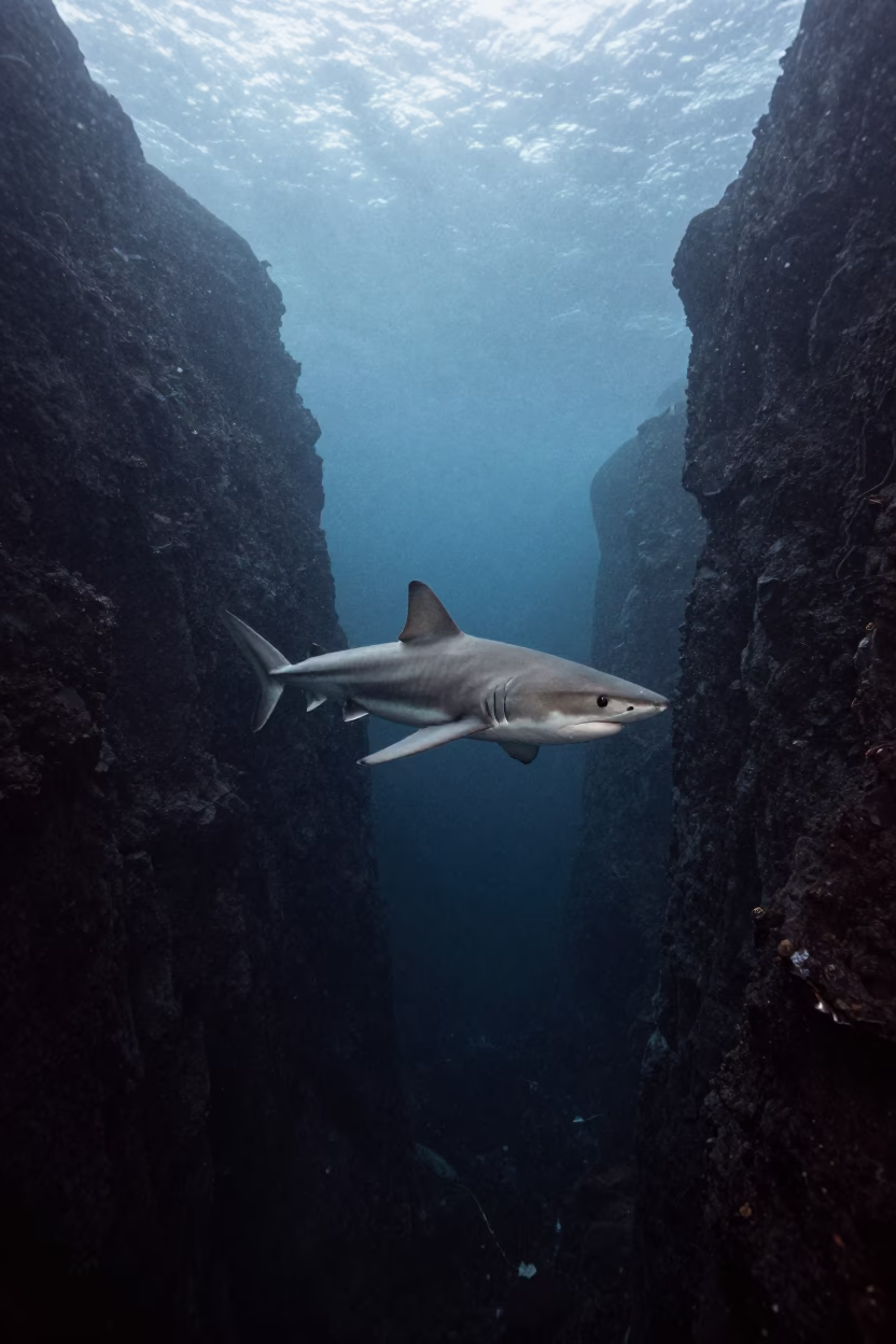 Sixgill Shark Deep Sea Canyon Paddington Sydney in beside a volcanic drop-off near Paddington, Sydney