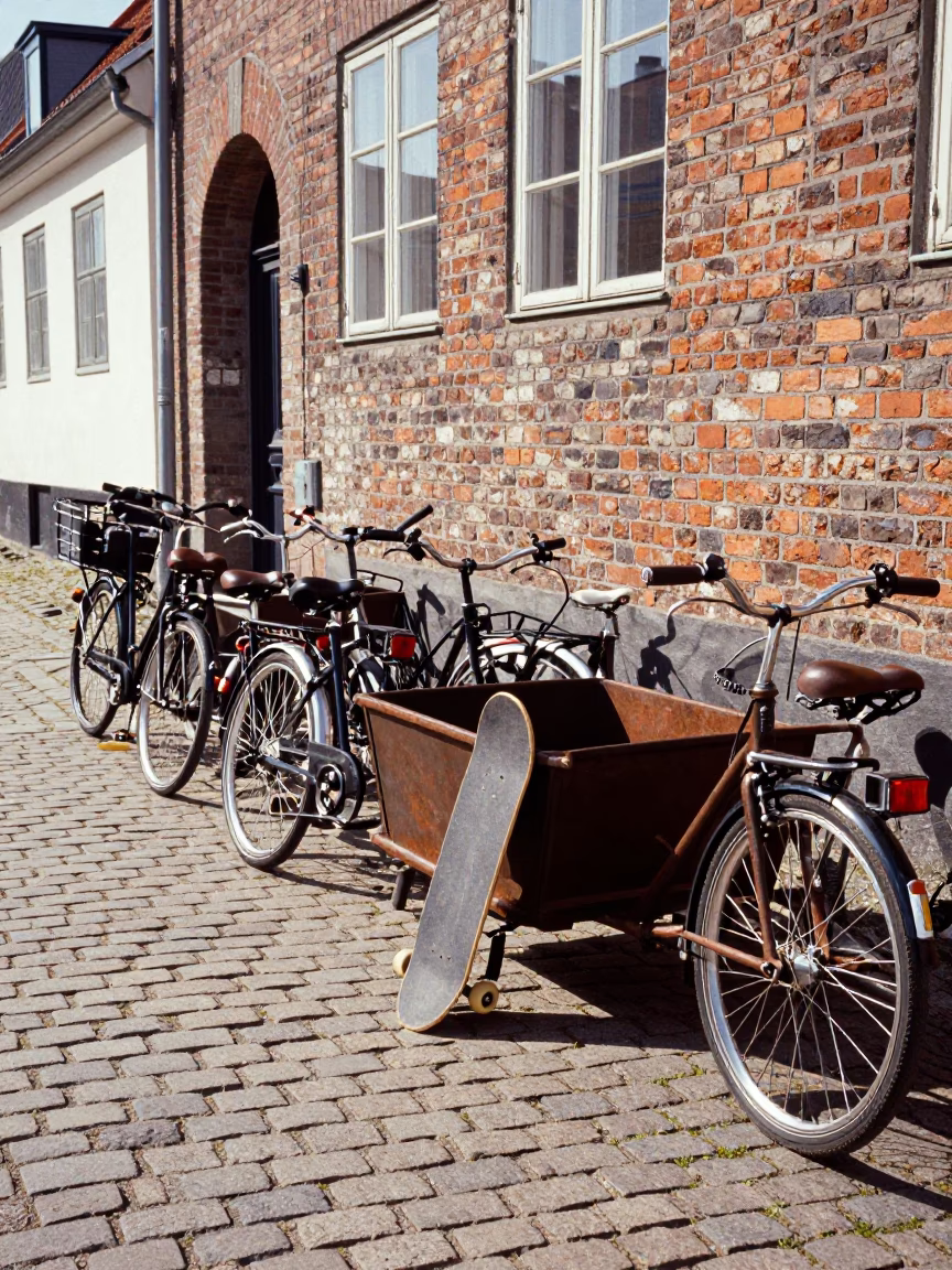 Skateboard in Copenhagen at Afternoon Light in in Copenhagen, Denmark