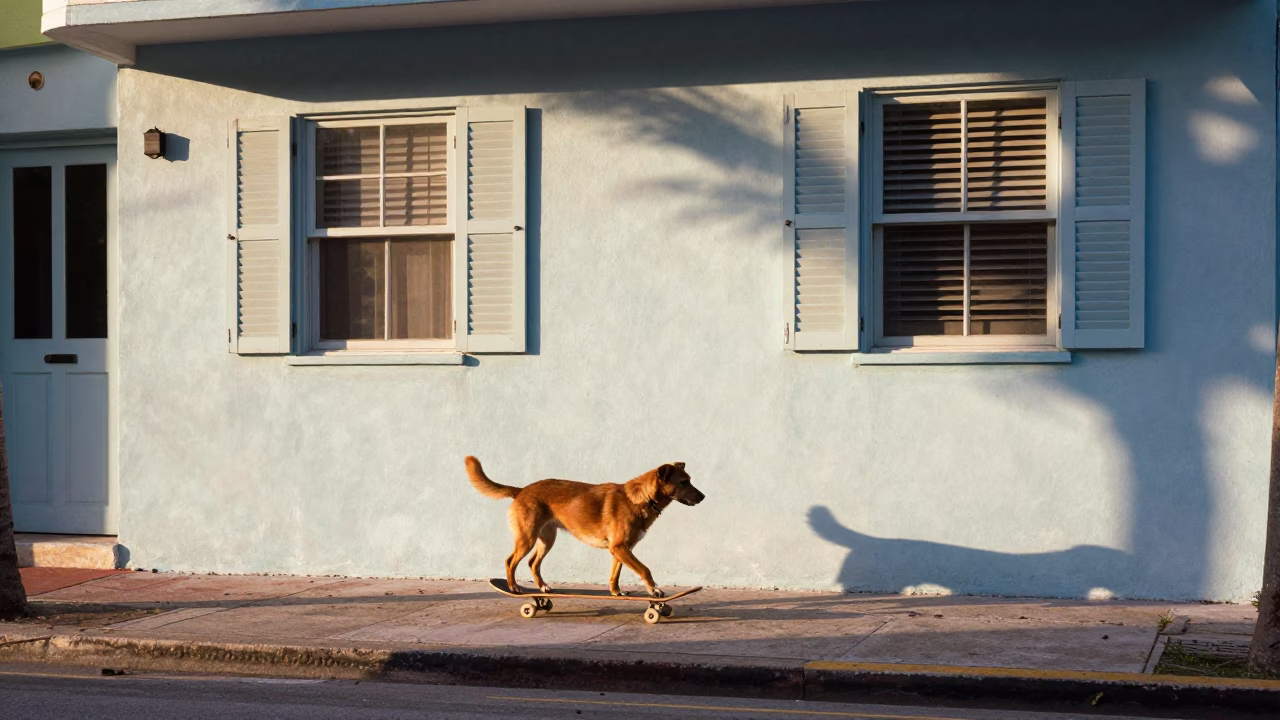 Skateboard just after sunrise in Miami in in Miami, Florida, United States