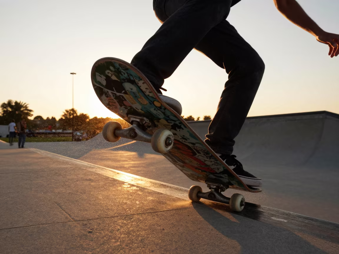 Skateboarder Grind Rail Sunset Sidi Bel Abbes in near open fields near Sidi Bel Abbès