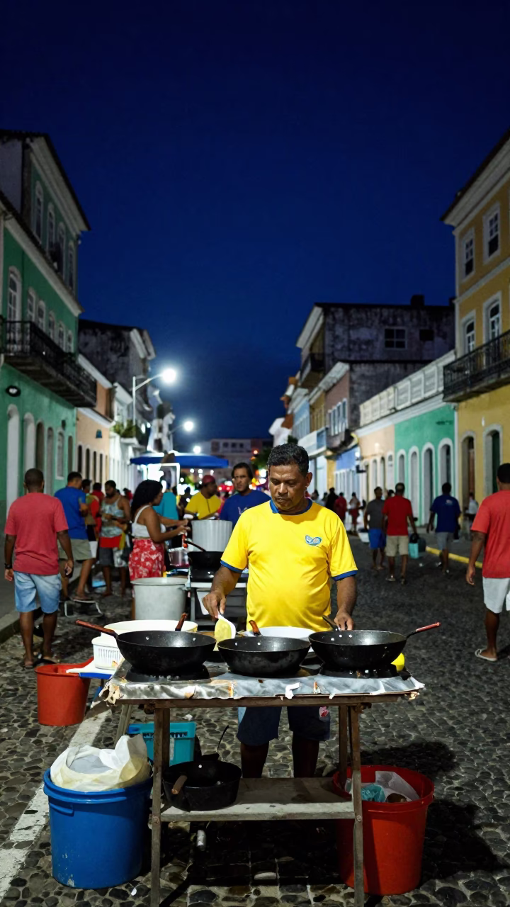 Skillets in Salvador at The Deepest Night Sky Light in in Salvador, Brazil
