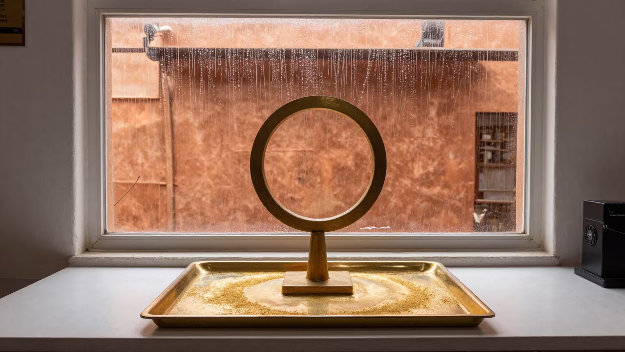 Skin Analysis Ring Chart in N'Djamena Goldsmith Shop in inside a goldsmith workshop behind the market lane near N'Djamena