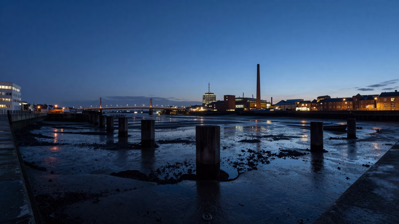 Sky at Midnight Light in Bristol in in Bristol, United Kingdom