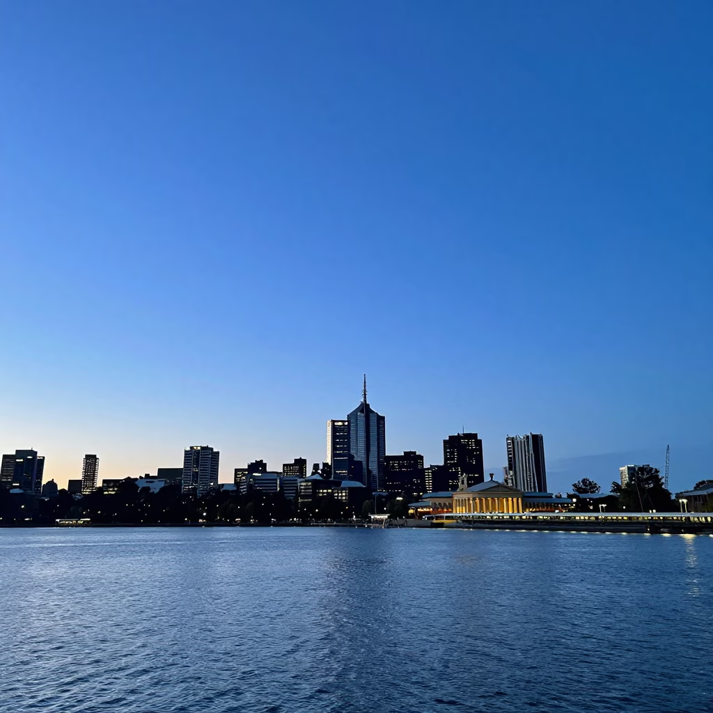 Sky in Adelaide at Blue Hour in in Adelaide, South Australia, Australia