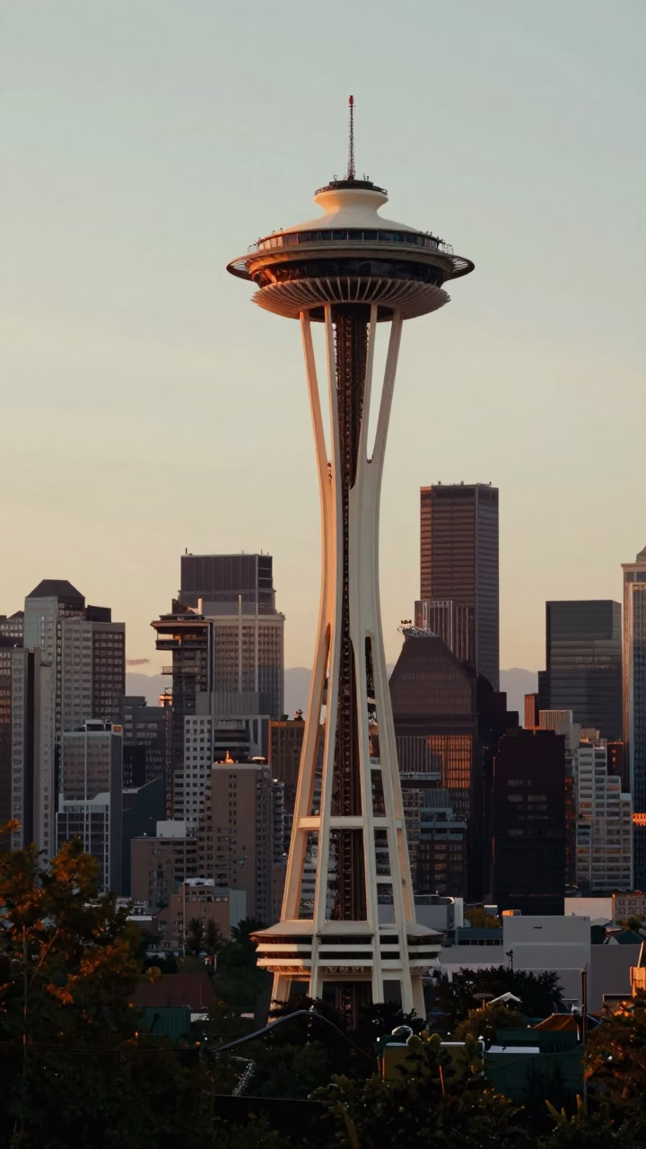 Skyline And Space Needle From Kerry Park in Seattle in in Seattle, Washington, United States