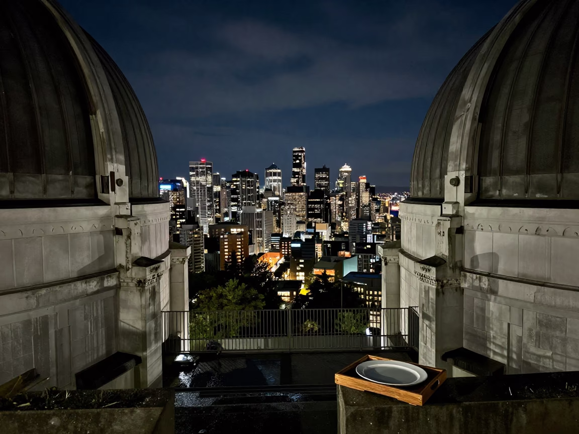 Skyline From Abandoned Observatory Dome in Seattle in in Seattle, Washington, United States