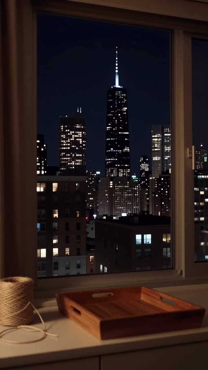 Skyline From Apartment Interior in Chicago in in Chicago, Illinois, United States