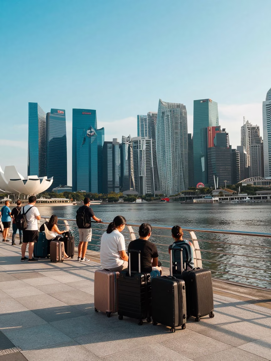 Skyline View in Singapore at The Early Afternoon Light in in Singapore, Singapore