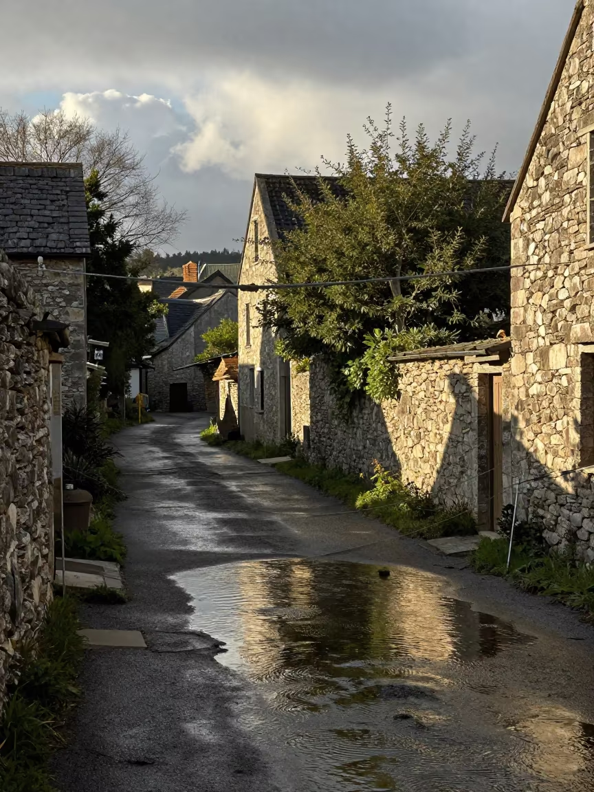 Slackliner Walking Canyon Lane Amman in in a village lane near Amman