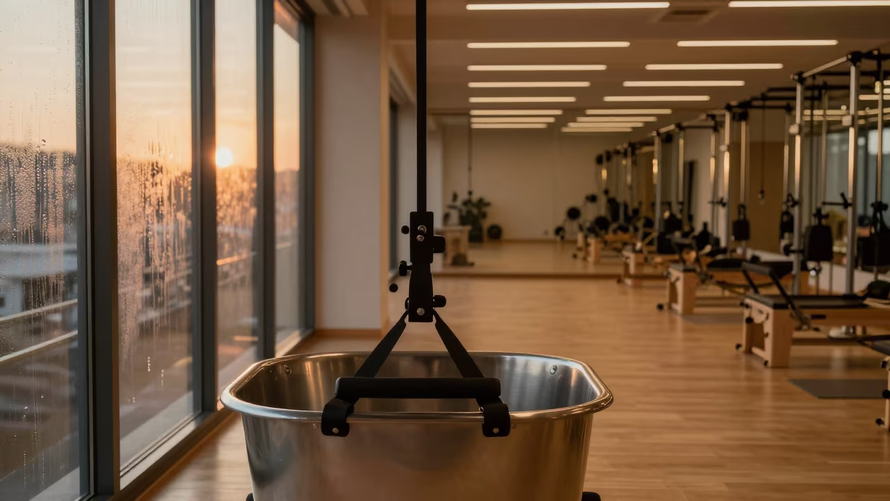 Sled Harness Repair Tub in Guangzhou Yoga Studio in inside a yoga studio before the session begins in Guangzhou