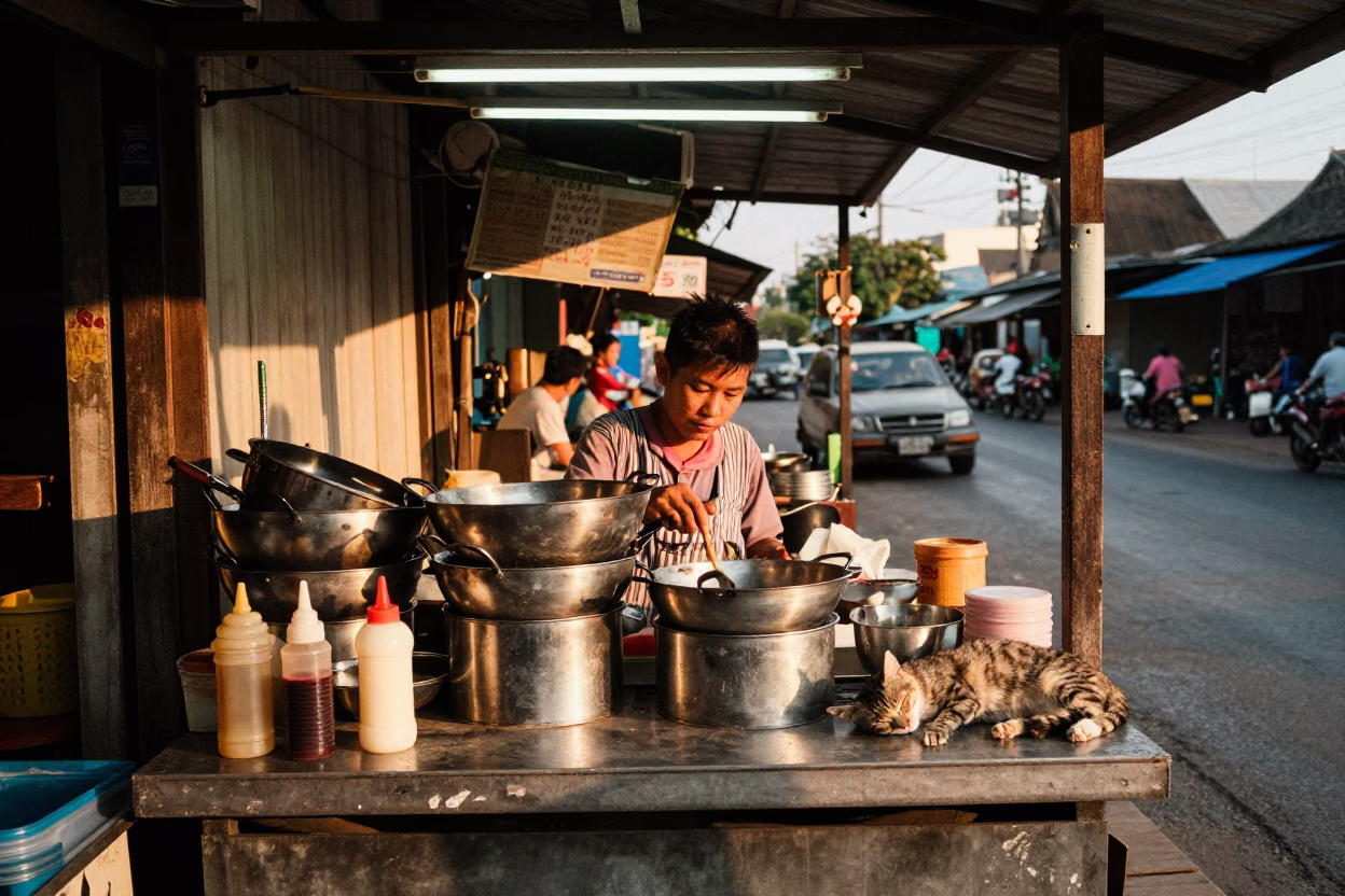 Sleeping Cat in Chiang Mai in in Chiang Mai, Thailand