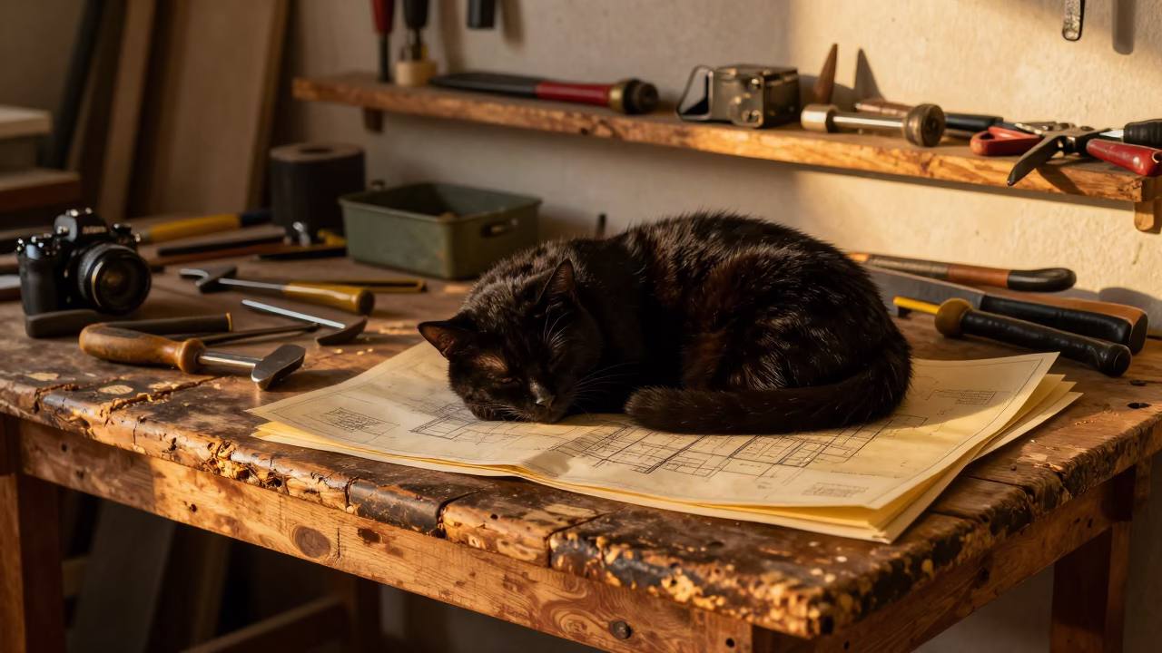 Sleeping Cat in Montreal in in Montreal, Quebec, Canada