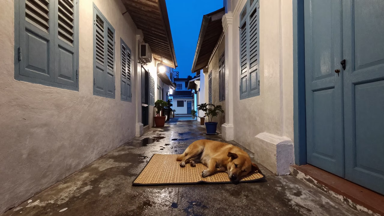Sleeping Dog in George Town in in George Town, Malaysia