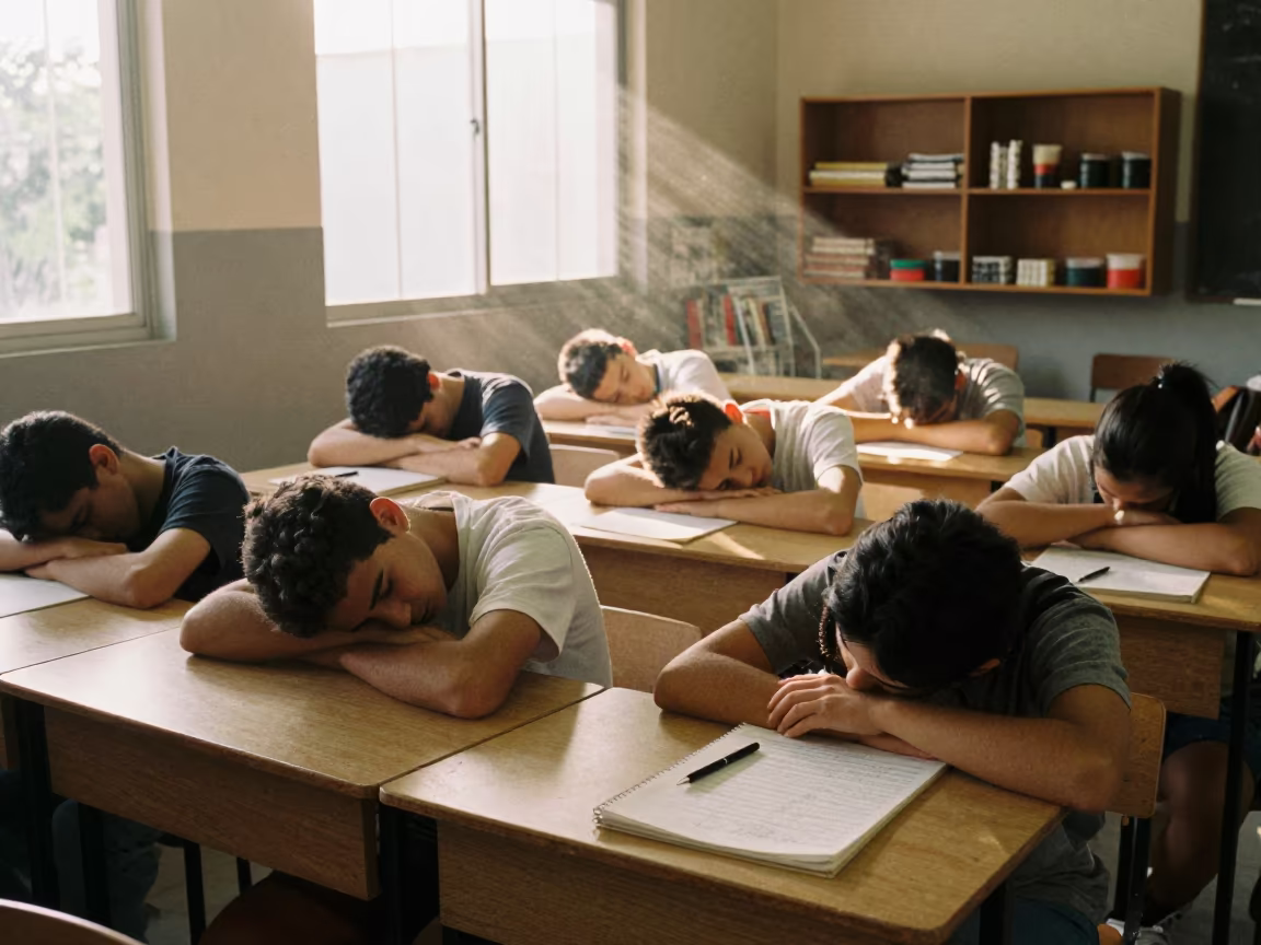 Sleeping Students Noon Lecture Hall Campinas in inside an art classroom in Campinas