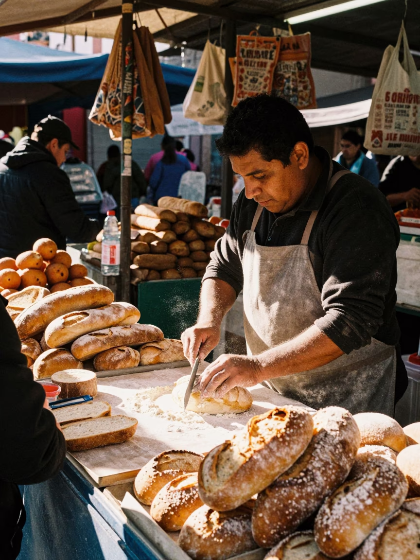 Slicing Bread in Guadalajara in in Guadalajara, Mexico