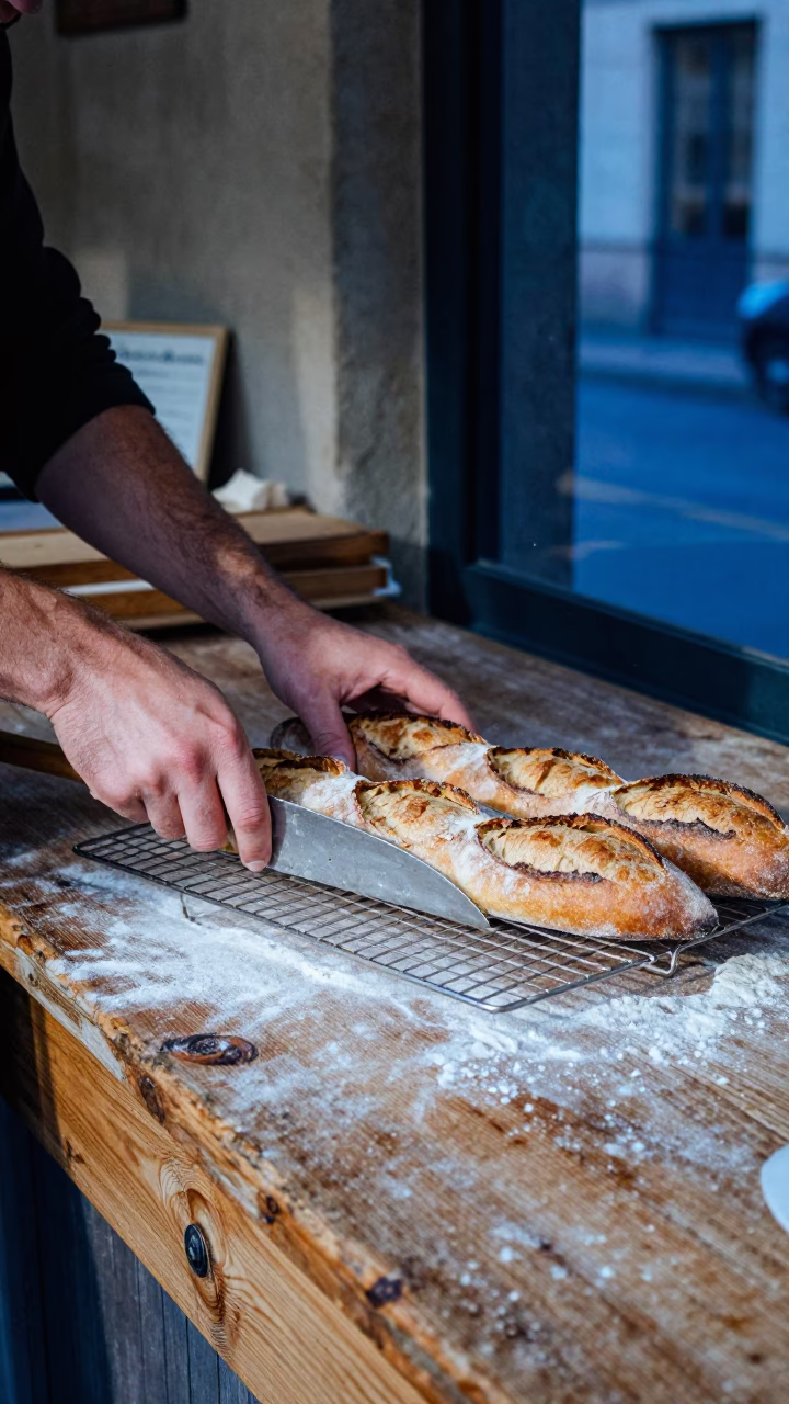 Slicing Bread in Nice in in Nice, France