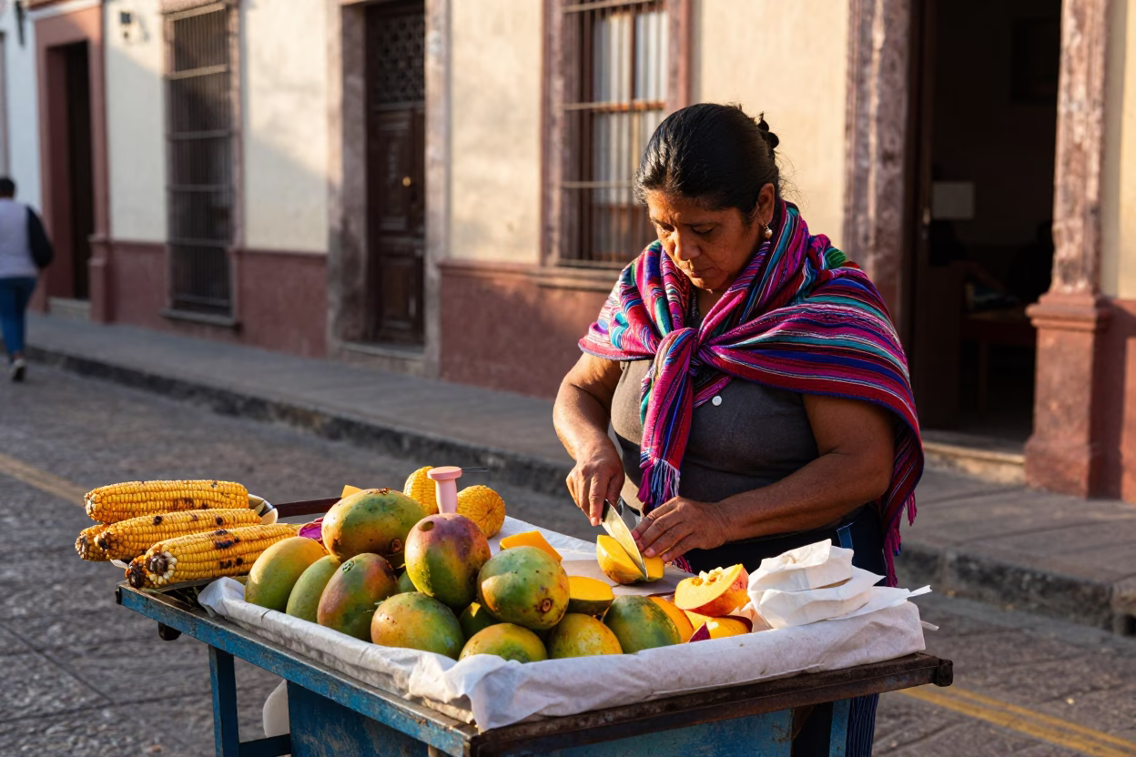 Slicing Fruit in Guadalajara in in Guadalajara, Mexico