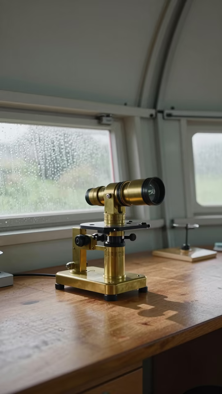 Slide Viewer on Oak Lab Bench in Observatory in inside an observatory control room near Anaco