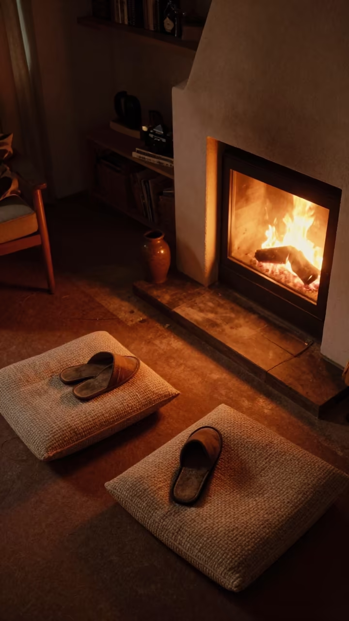 Slippers by Hearth Sunset Reading Nook in on a reading nook cushion in Victoria Seychelles