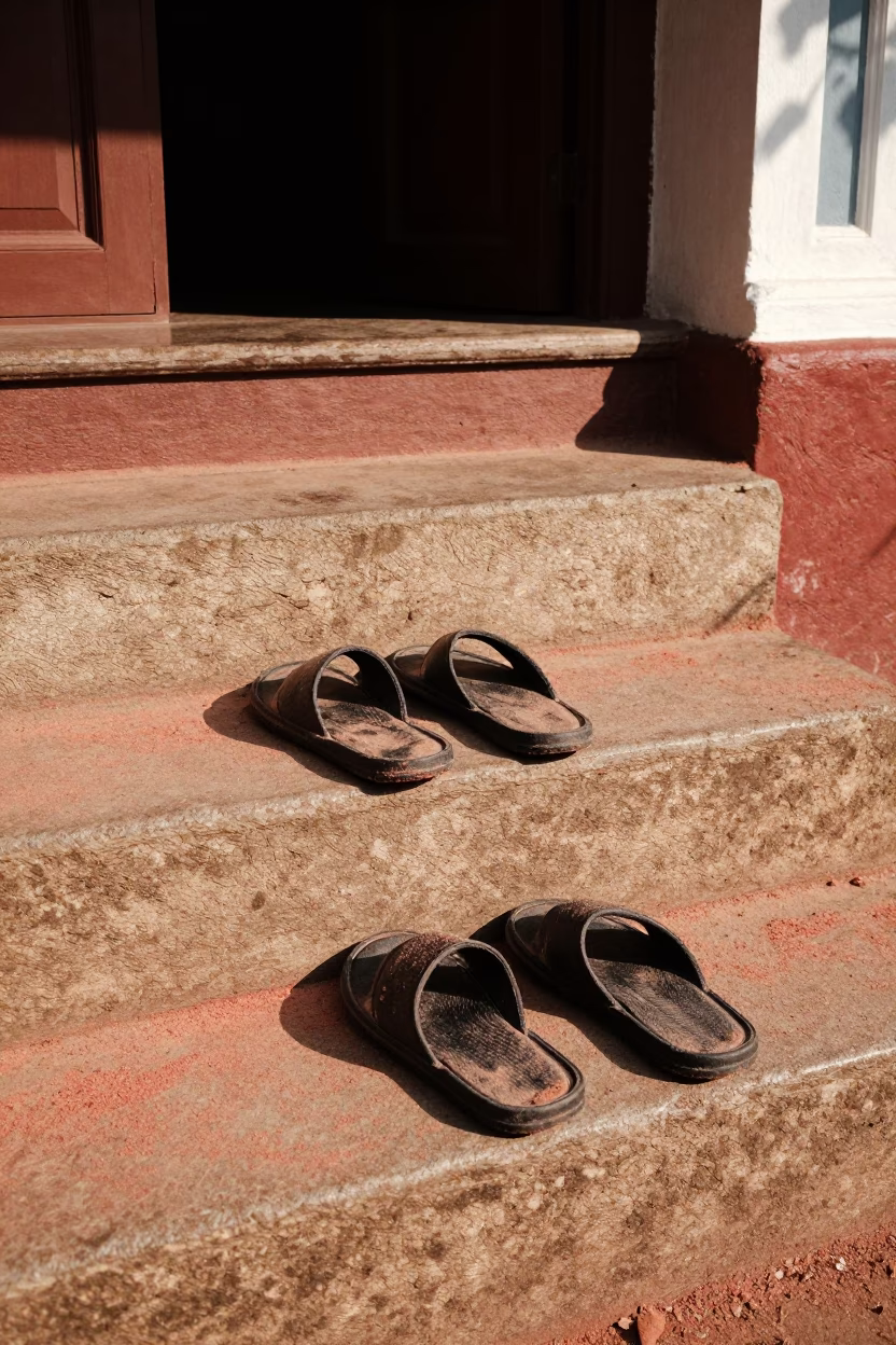 Slippers in Chennai at Afternoon Light in in Chennai, India