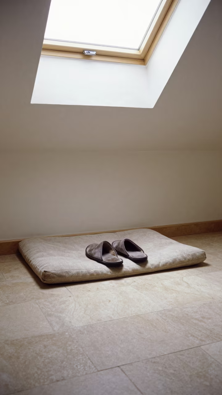 Slippers on Reading Nook Cushion in Az Zubayr in on a reading nook cushion in Az Zubayr