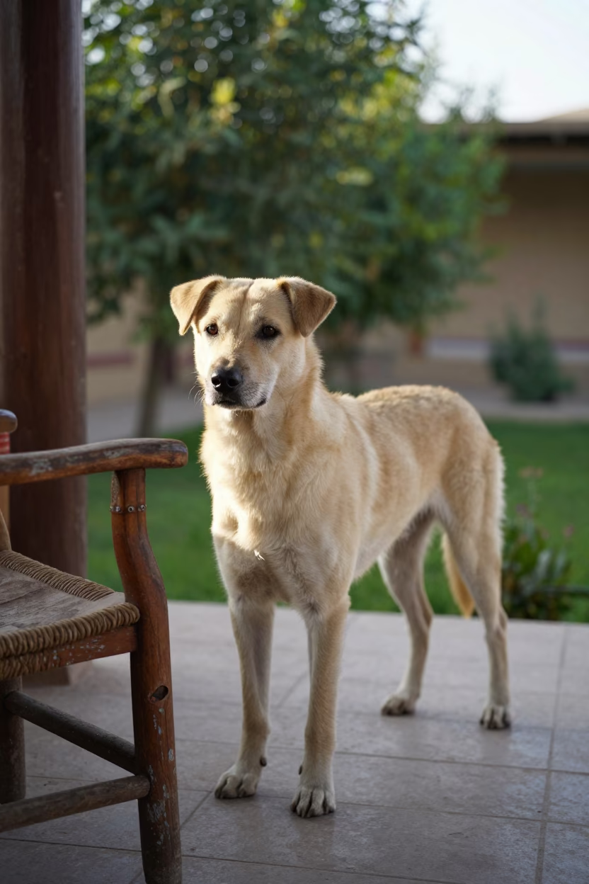Slovensky Kopov on Shaded Porch Near Isfahan Garden in near a garden edge with soft morning light and an uncluttered background near Isfahan
