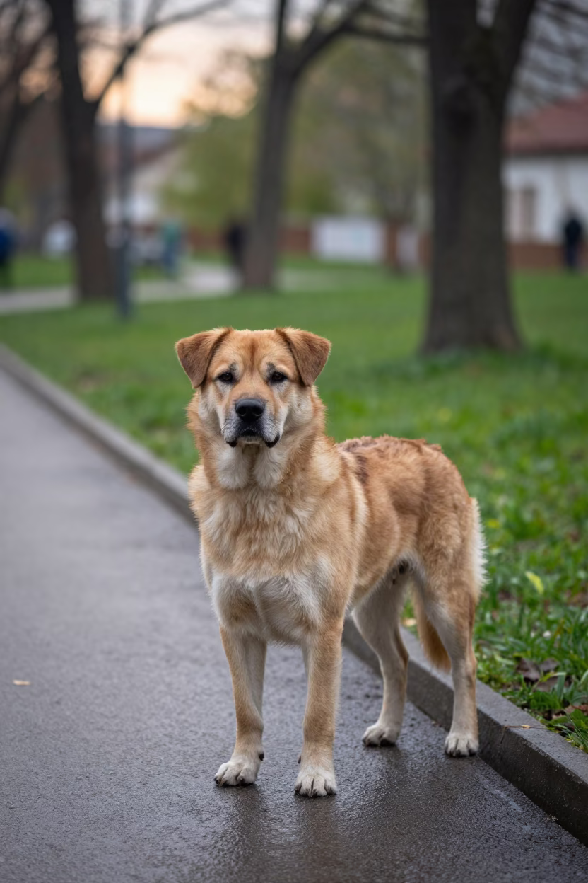 Slovensky Kopov Portrait on Quiet Park Path in along a quiet park path with soft open shade and a clean background near Osmaniye