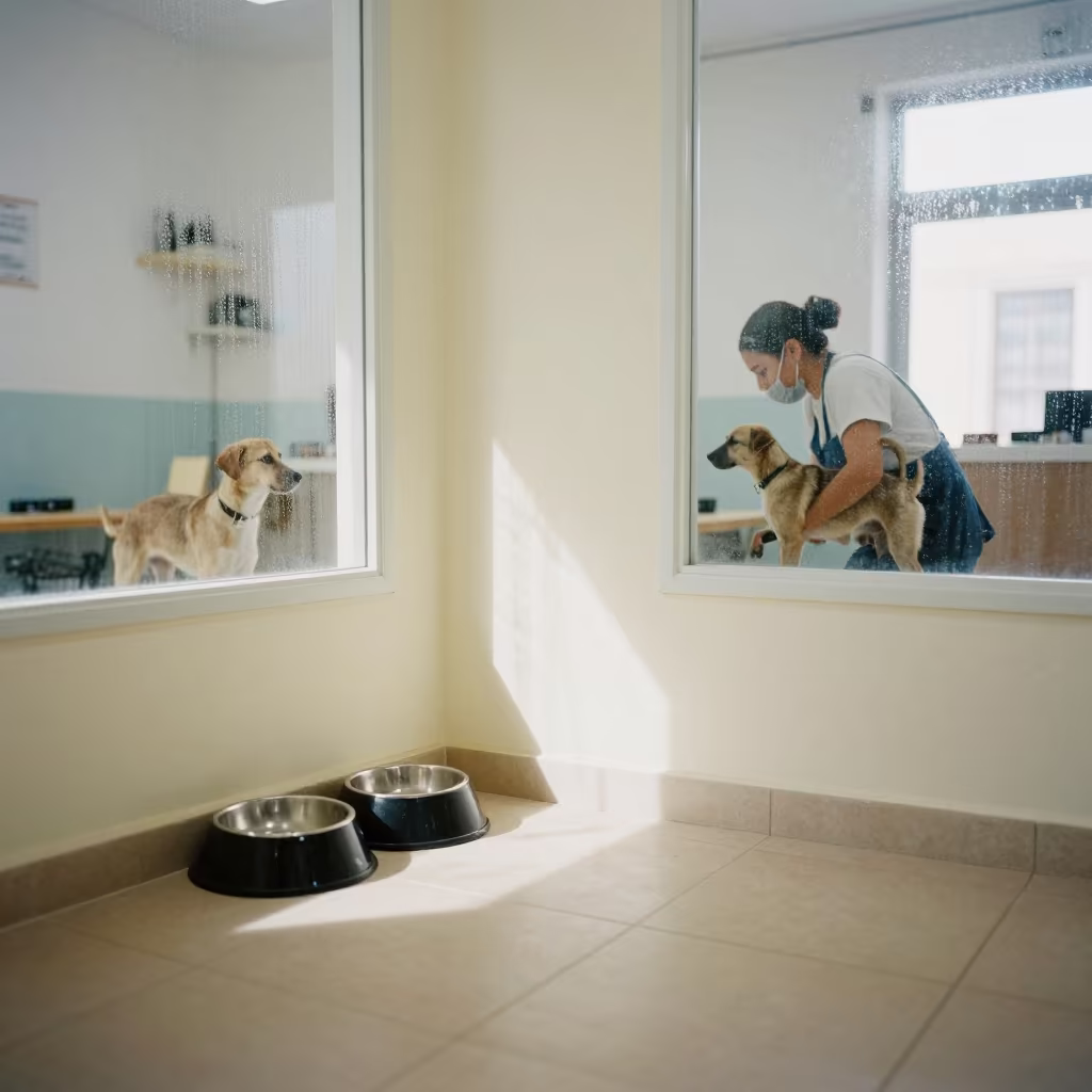Slow Feeder Bowl Wall in Tenerife Adoption Room in inside an adoption room near San Cristóbal de La Laguna