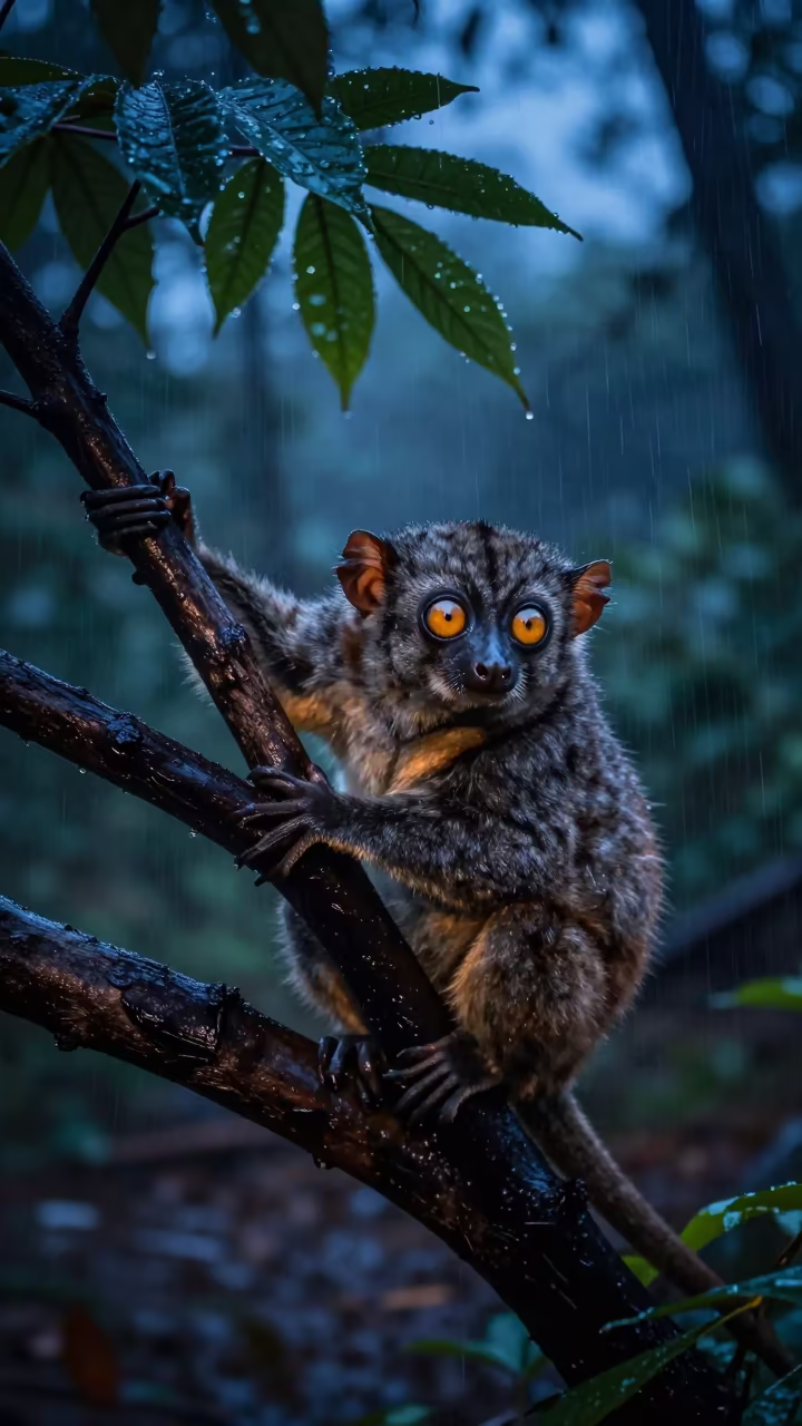 Slow Loris in Blue Hour Rain Shadow in near Ratlam