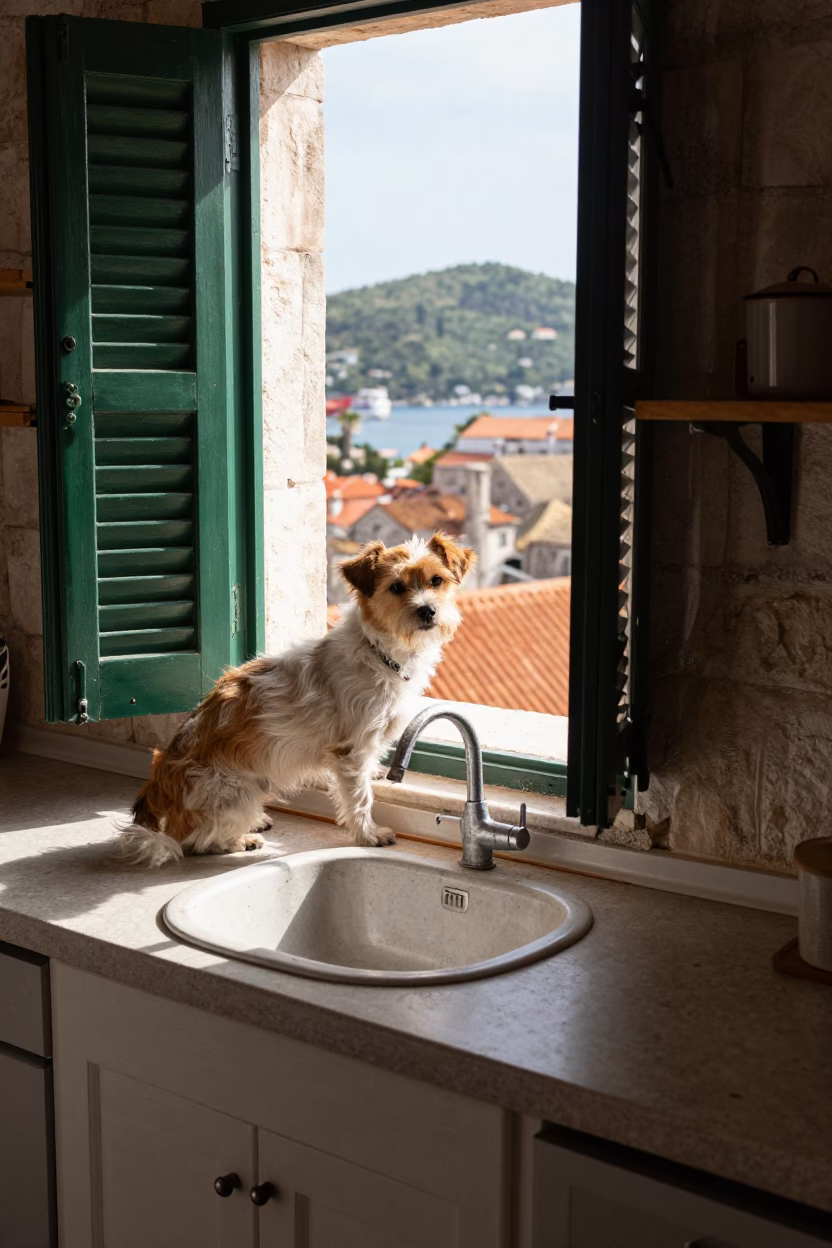 Small Dog in Dubrovnik in in Dubrovnik, Croatia