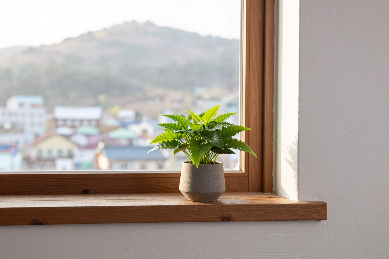 Small Green Houseplant in Busan in in Busan, South Korea
