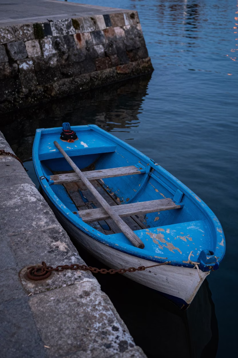 Small Rowboat in Cartagena in in Cartagena, Colombia