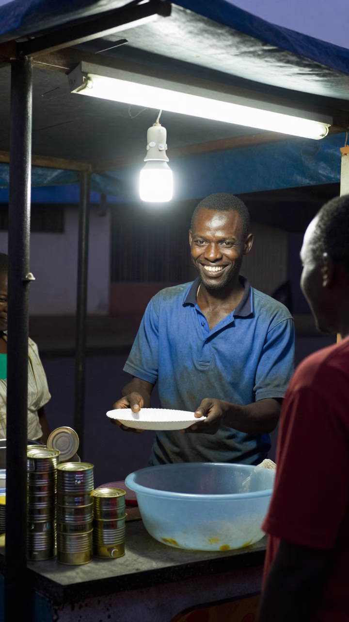 Smiling Customers in Johannesburg at Midnight Light in in Johannesburg, South Africa