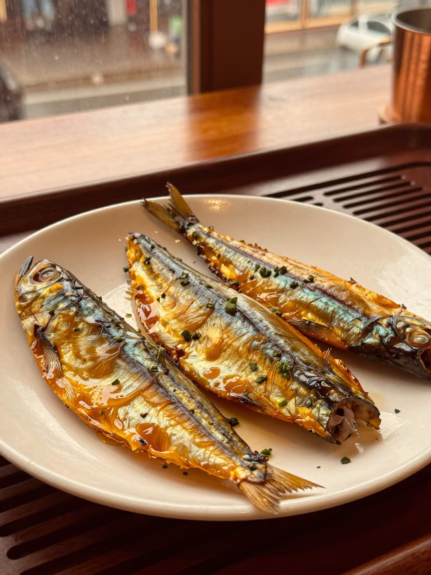 Smoked Fish and Herbs in Quevedo Tea House in on a tea house tray in Quevedo
