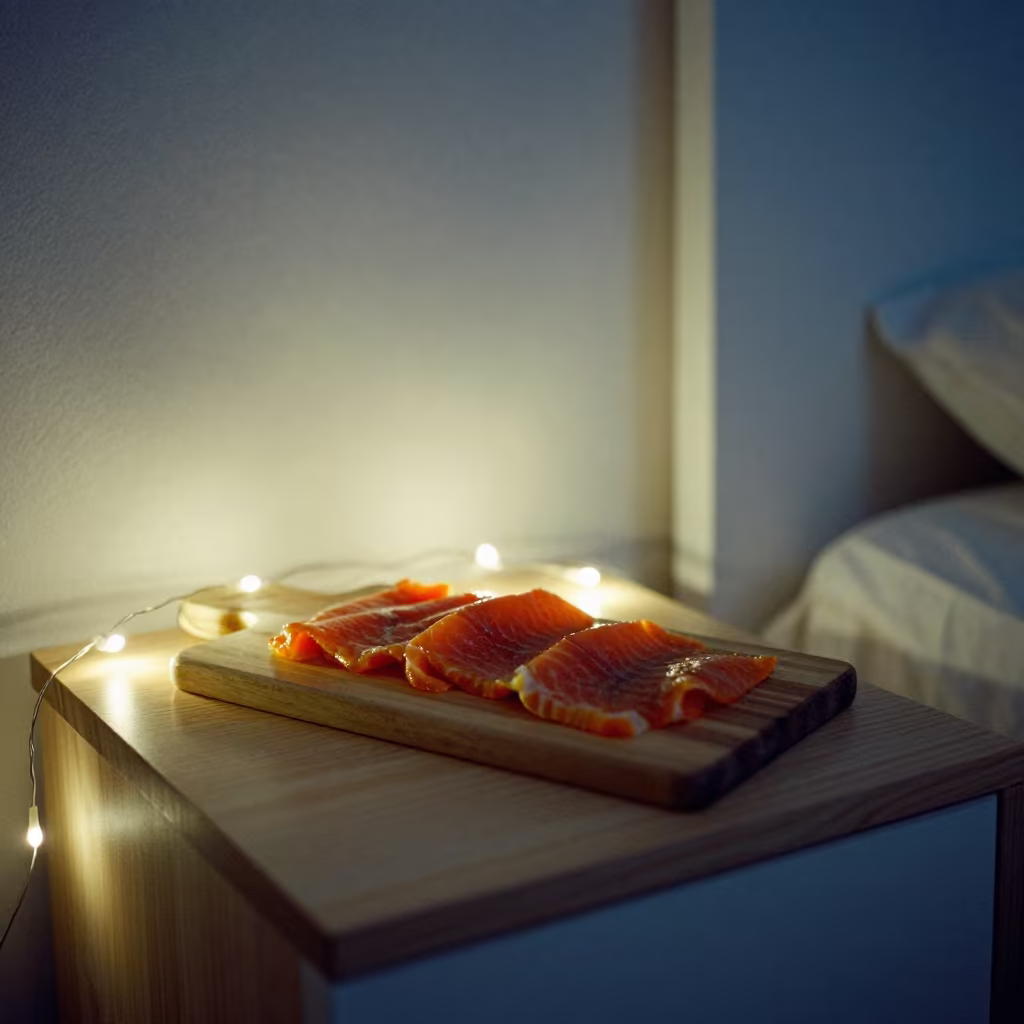 Smoked Salmon on Nightside Table in on a bedside table near Porto-Novo
