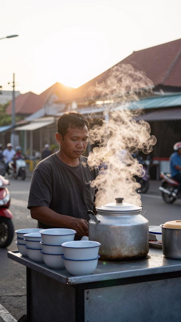 Snacks just after sunrise in Denpasar in in Denpasar, Indonesia