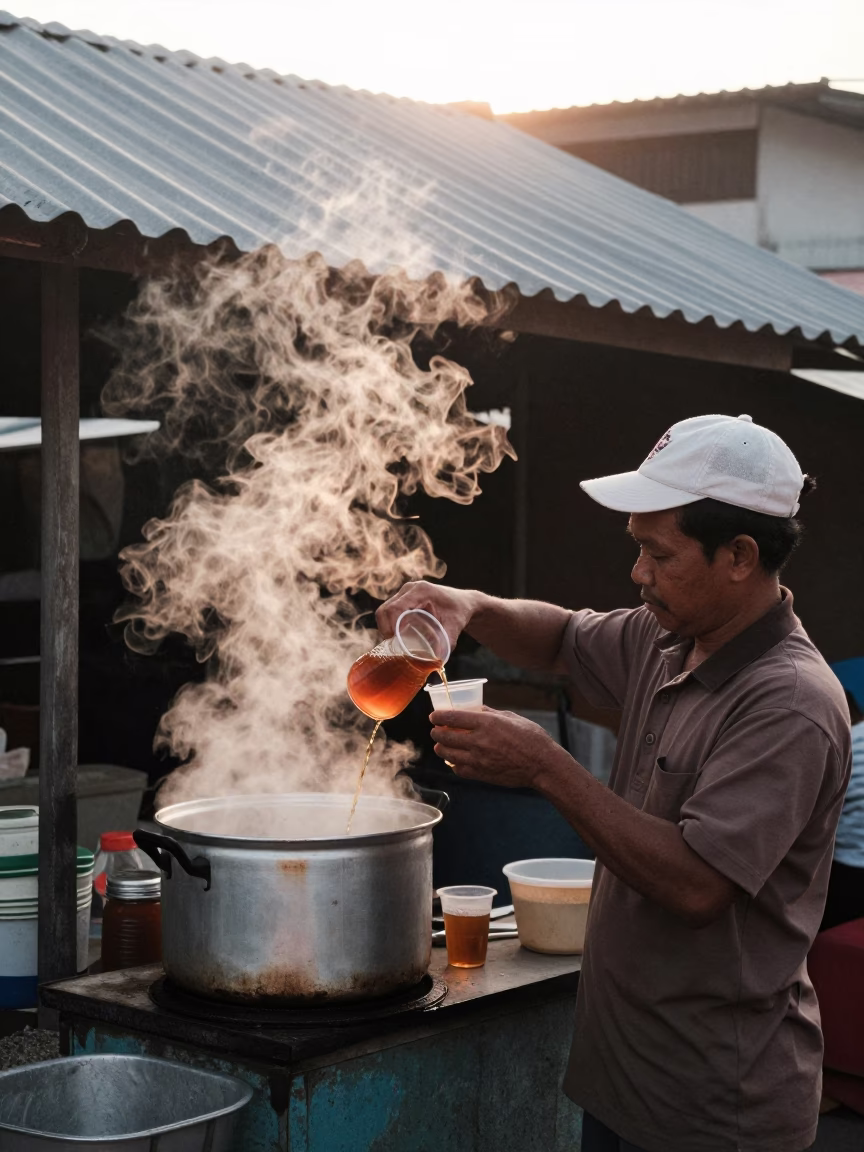 Snacks just after sunrise in Surabaya in in Surabaya, Indonesia