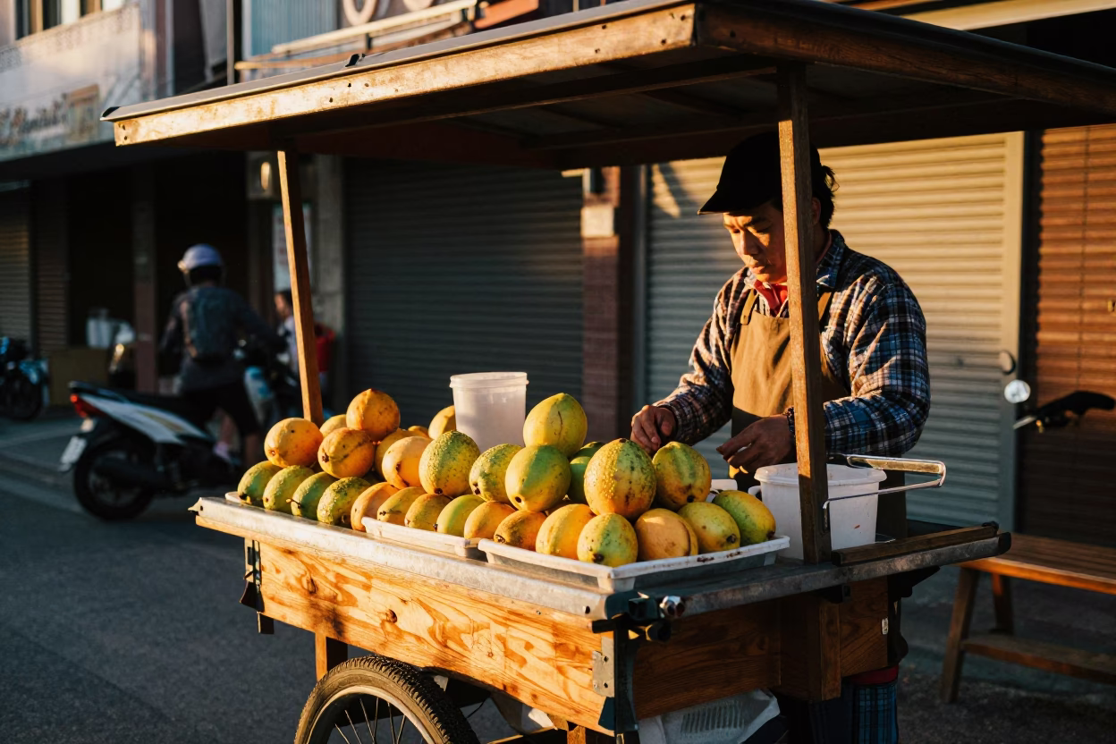 Snacks Sunset in Tainan at Golden Hour in in Tainan, Taiwan