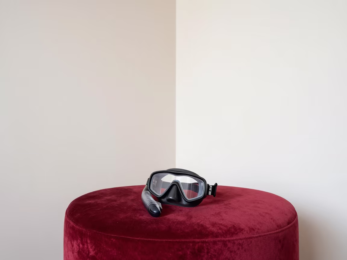 Snorkel Resting on Velvet Chair in on a velvet chair in Espoo