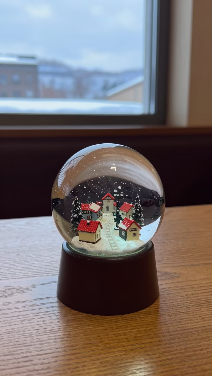 Snow Globe Village in Sapporo Nook in in a breakfast nook in Sapporo