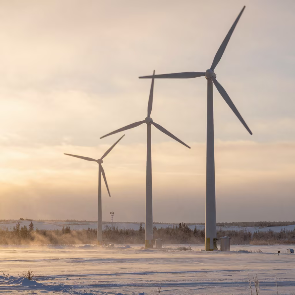 Snow Squall at Golden Hour Near Yellowknife in near Yellowknife
