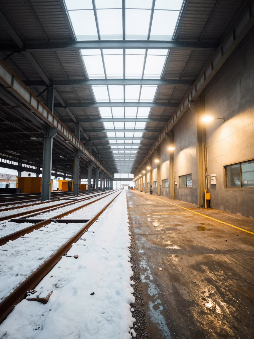 Snow and Sun in Brasilia Welding Bay Skylights in in a welding bay near Brasilia