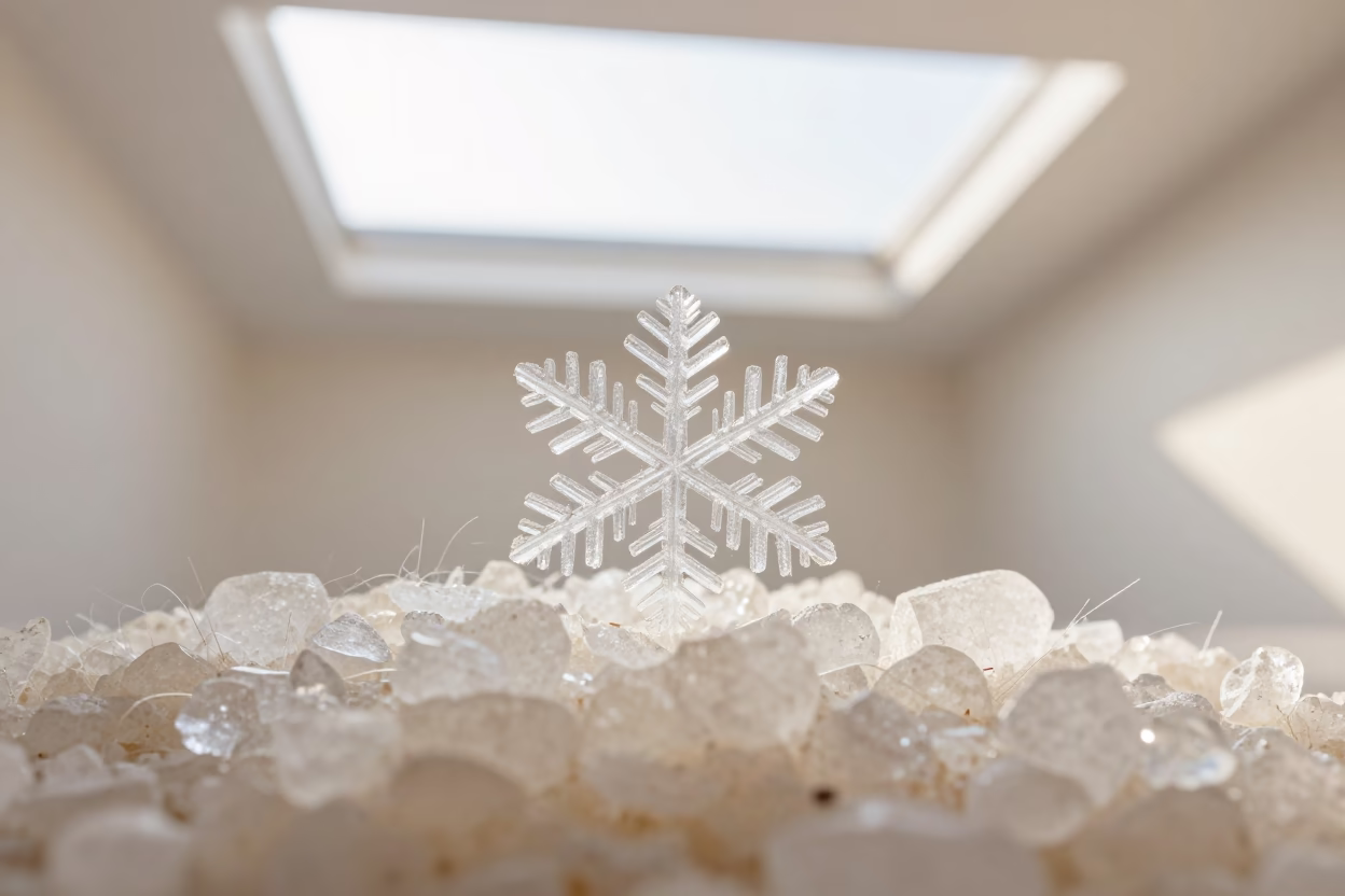 Snowflake on Wool Salt Crystals Kunming in on salt crystals along a pan rim in Kunming