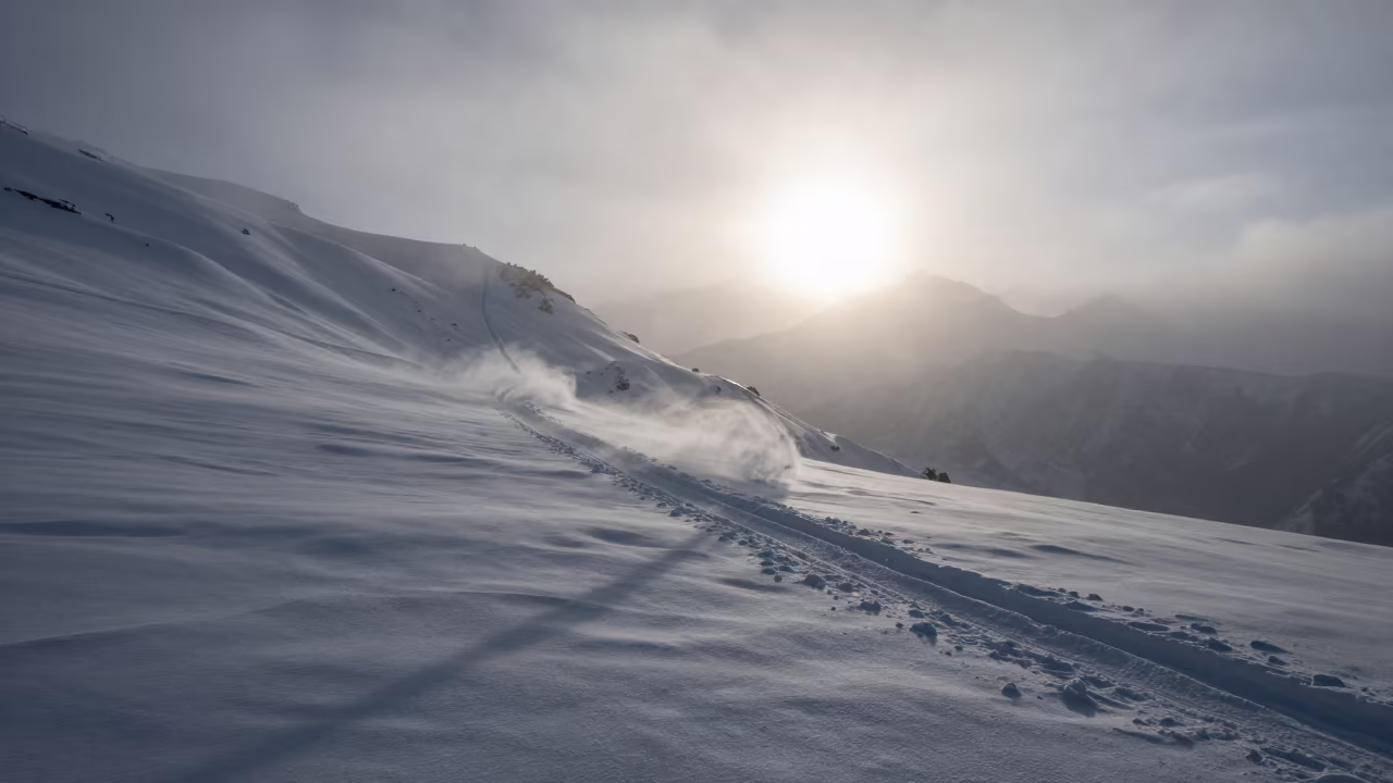 Snowplow at Dawn in Himachal Alpine Saddle in in Himachal Pradesh