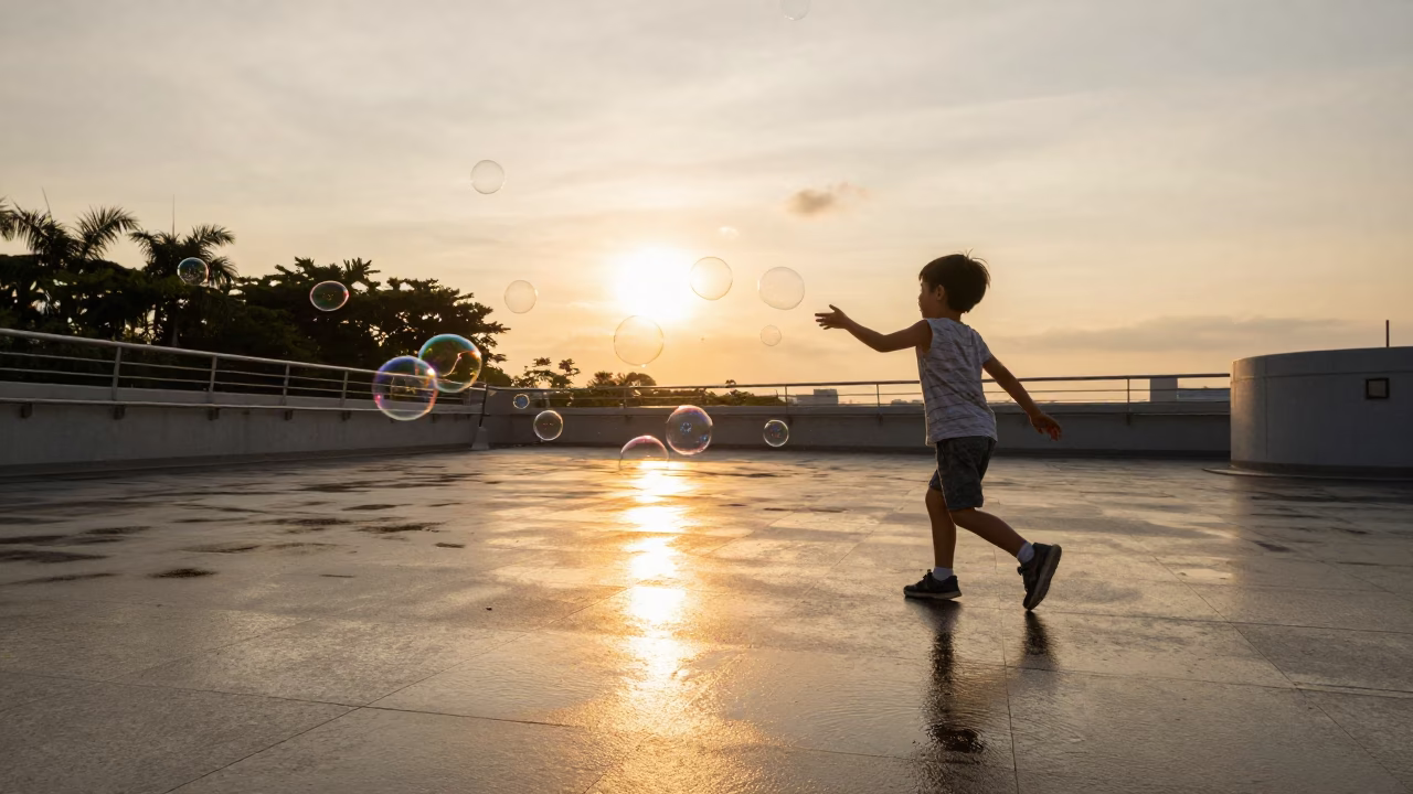 Soap Bubbles in Singapore in in Singapore, Singapore