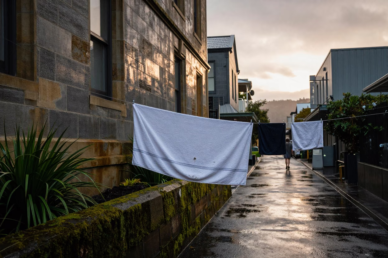 Sodden Towel in Hobart in in Hobart, Tasmania, Australia