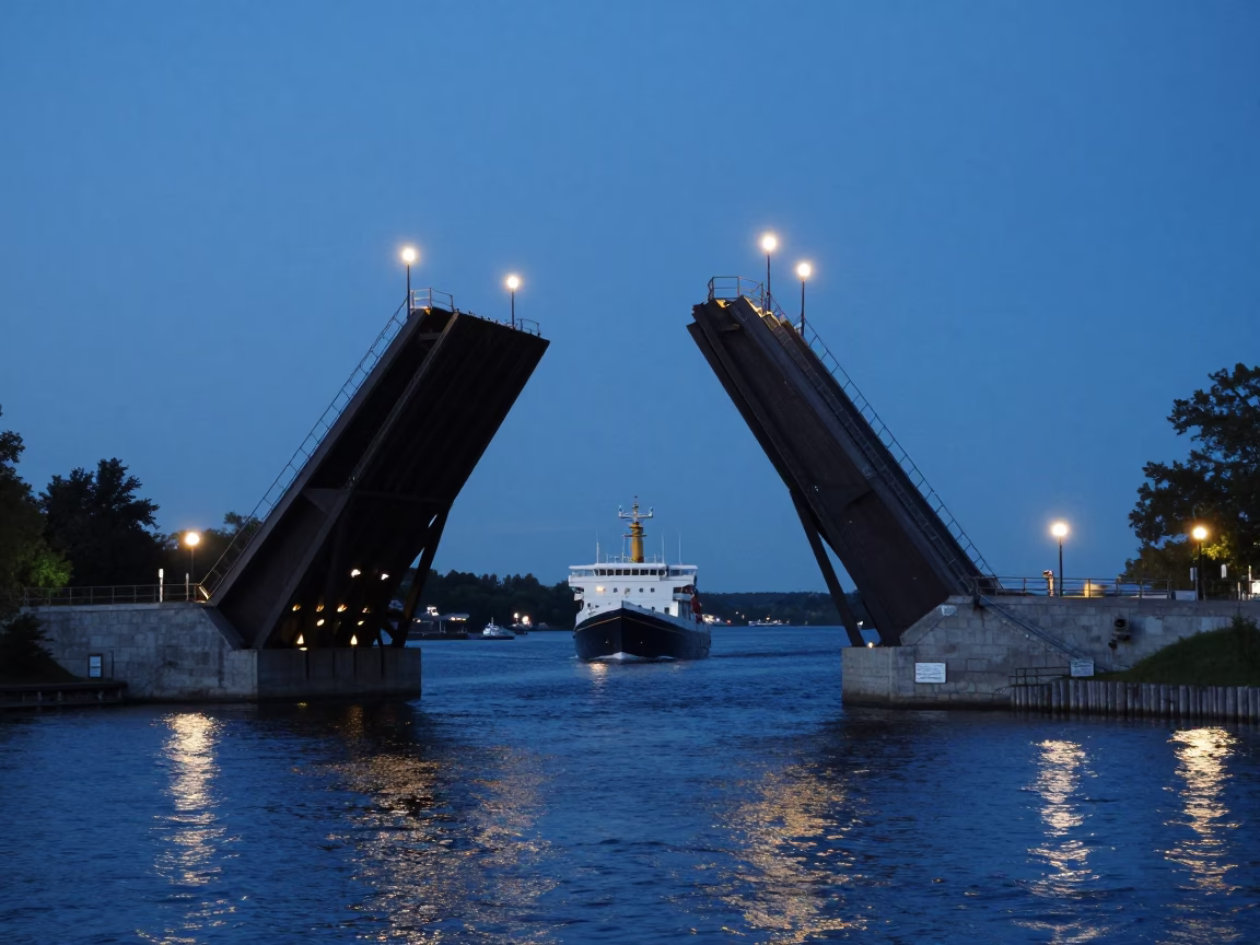 Sodium Lights in Quebec City at Blue Hour in in Quebec City, Quebec, Canada