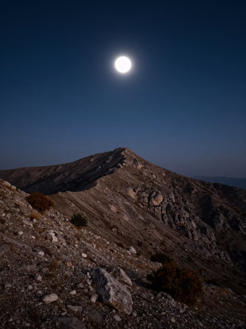 Solar Eclipse Corona Over Iraqi Mountains in from a quiet alpine saddle in Iraq