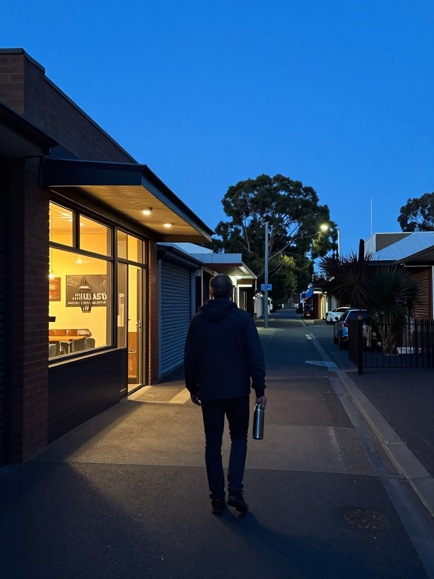 Solitary Figure in Adelaide in in Adelaide, South Australia, Australia