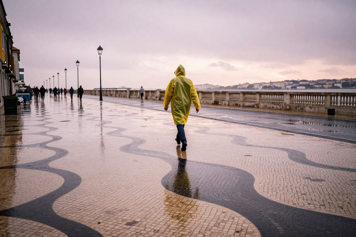 Solitary Figure in Lisbon in in Lisbon, Portugal